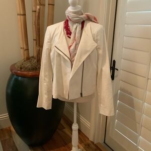 Ann Taylor Moto Style Cotton Blazer Jacket